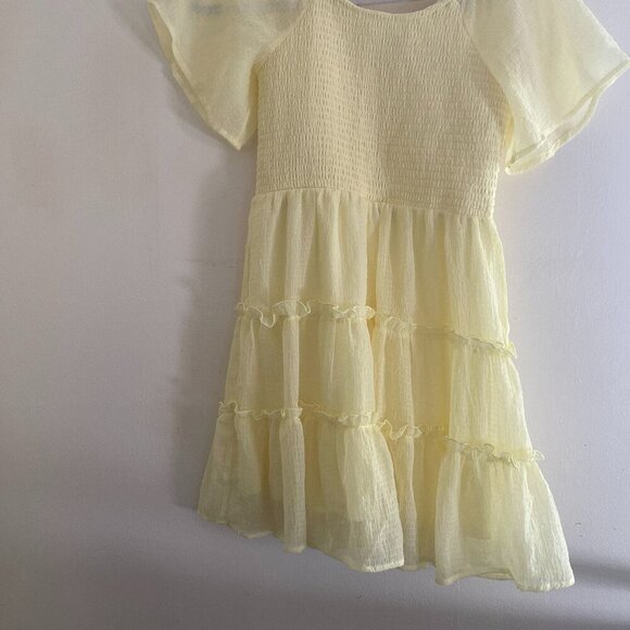 Yellow Art Class Girls Recycled Polyester Smocked Ruffle Dress L (10/12). NWT - Picture 1 of 9